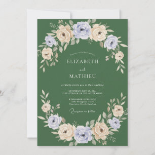Invitation Noces de l'arche de floraison de vert sauge