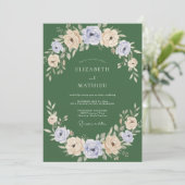 Invitation Noces de l'arche de floraison de vert sauge (Debout devant)