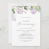 Invitation Noces de lilas rustique 50 ans de mariage (Devant)