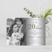 Invitation Noces de mariage 20 ans avec photo (Debout devant)