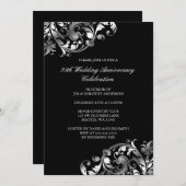 Invitation Noces de mariage 25 ans Silver Swirl Flourish (Devant / Derrière)