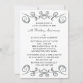 Invitation Noces de mariage 25 ans Silver Swirls (Devant)