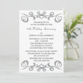Invitation Noces de mariage 25 ans Silver Swirls (Debout devant)