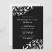 Invitation Noces de mariage - 25 ans - Tourbillon d'argent (Devant)