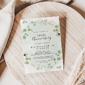 Invitation Noces de mariage 50 ans Eucalyptus Confettis Dorés