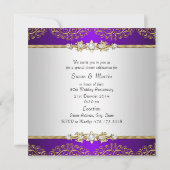 Invitation Noces de mariage 50 ans tourbillon or et pourpre (Dos)