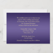 Invitation Noces de mariage 50 ans Tourbillons Violet Or (Dos)