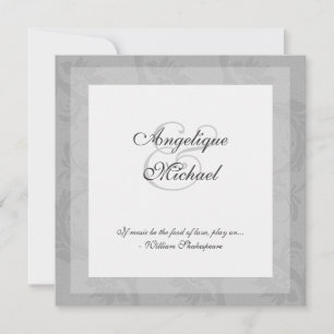 Invitation Noces de mariage anniversaire de engagement gris a