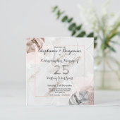 Invitation Noces de mariage argentées 25 ans Élégant scintill (Debout devant)