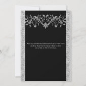 Invitation Noces de mariage d'argent noir engagement (Dos)