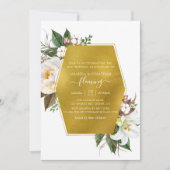 Invitation Noces de mariage de 50 ans à motif floral géométri (Devant)