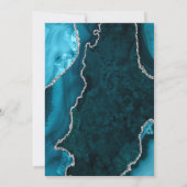 Invitation Noces de Mariage en Marbre Bleu Turquoise et Agate (Dos)