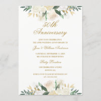 Noces de mariage florales en or 50 ans