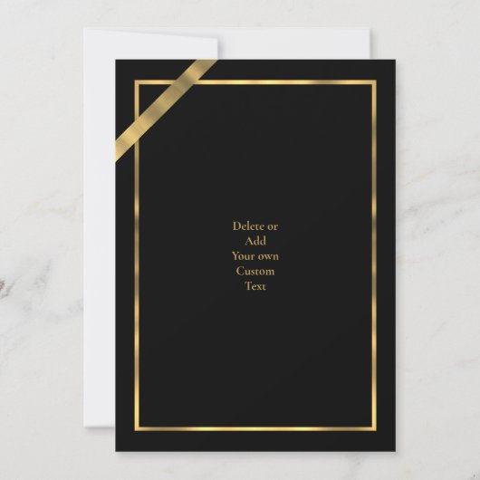 Invitation Noces de mariage noir et or 50 ans (Dos)