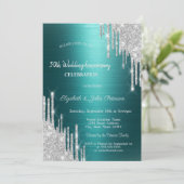 Invitation Noces de Mariage Paillettes Vertes (Debout devant)