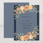 Invitation Noces de marigold slate (Devant / Derrière)