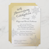 Invitation Noces de neige d'argent dorée 50 ans (Devant / Derrière)