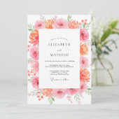 Invitation Noces de Paeonie Corail Saumon (Debout devant)