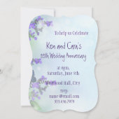 Invitation Noces de perle Asters Jardin Fleur (Dos)