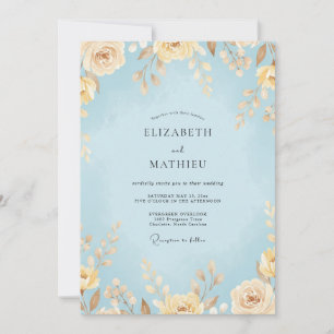 Invitation Noces de Pétale de Poudre de Champagne