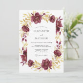Invitation Noces de Pivoine Ocre Pourpre (Debout devant)