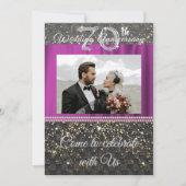Invitation Noces de platine et perles : 70e anniversaire de m (Devant)