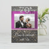 Invitation Noces de platine et perles : 70e anniversaire de m (Debout devant)