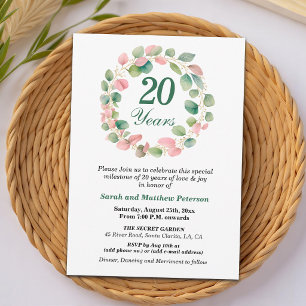 Invitation Noces de porcelaine Eucalyptus Rose Or Turquoise 2