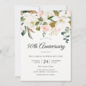Invitation Noces de porcelaine : Fleurs roses et blanches 50 (Devant)