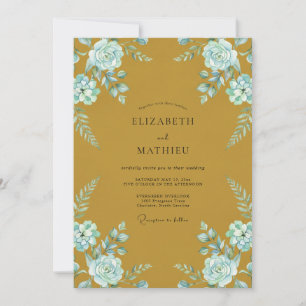 Invitation Noces de Renoncule Fleur de Maïs Moutarde Eucalypt