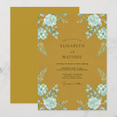 Invitation Noces de Renoncule Fleur de Maïs Moutarde Eucalypt (Devant / Derrière)