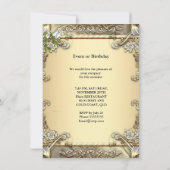 Invitation Noces de rose en or 50e anniversaire de mariage (Dos)