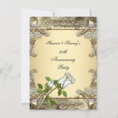 Invitation Noces de rose en or 50e anniversaire de mariage (Devant)