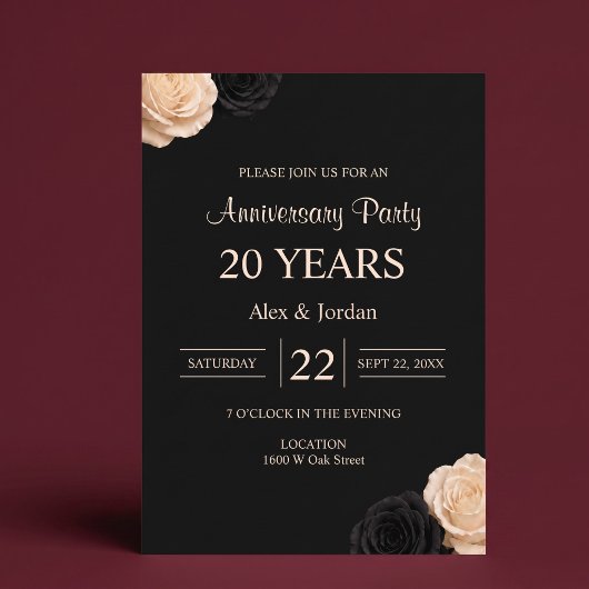 Invitation Noces de Rose Noire