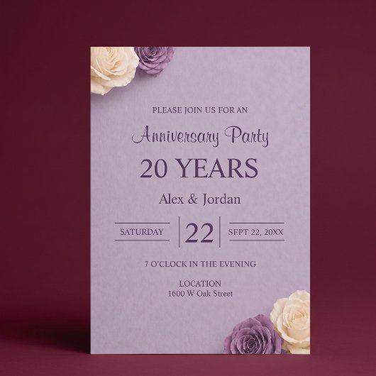 Invitation Noces de Rose Pourpre
