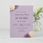 Invitation Noces de Rose Pourpre (Debout devant)