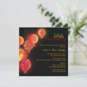 Invitation Noces de rouge lanternes 50e anniversaire de maria (Debout devant)