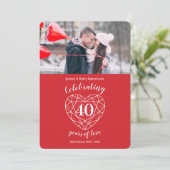 Invitation Noces de rubis 40 ans photo (Debout devant)