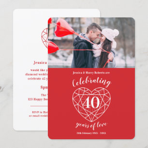 Invitation Noces de rubis 40 ans photo