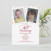 Invitation Noces de rubis 40 ans Photos d'enfance (Debout devant)