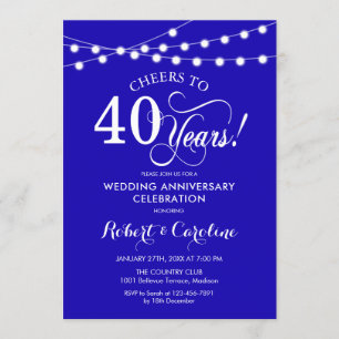 Invitation Noces de rubis 40e anniversaire de mariage