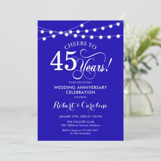 Invitation Noces de rubis - 45e anniversaire de mariage (Debout devant)
