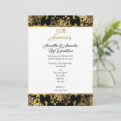 Invitation Noces de soie d'or et de noir 50e anniversaire de  (Debout devant)