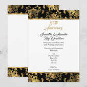 Invitation Noces de soie d'or et de noir 50e anniversaire de  (Devant / Derrière)