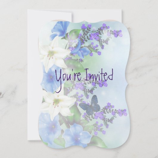 Invitation Noces de Trente Ans Asters Jardin Fleur (Devant)