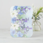 Invitation Noces de Trente Ans Asters Jardin Fleur (Debout devant)