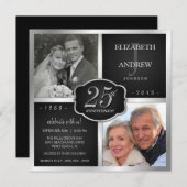 Invitation Noces de vermeil pour les 25 ans de mariage (Devant / Derrière)