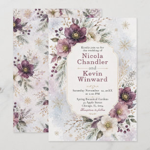 Invitation Noces d'hiver aux hellébores