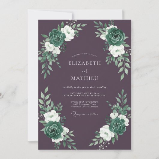 Invitation Noces d'hiver Divine Prune (Devant)