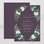 Invitation Noces d'hiver Divine Prune (Devant / Derrière)
